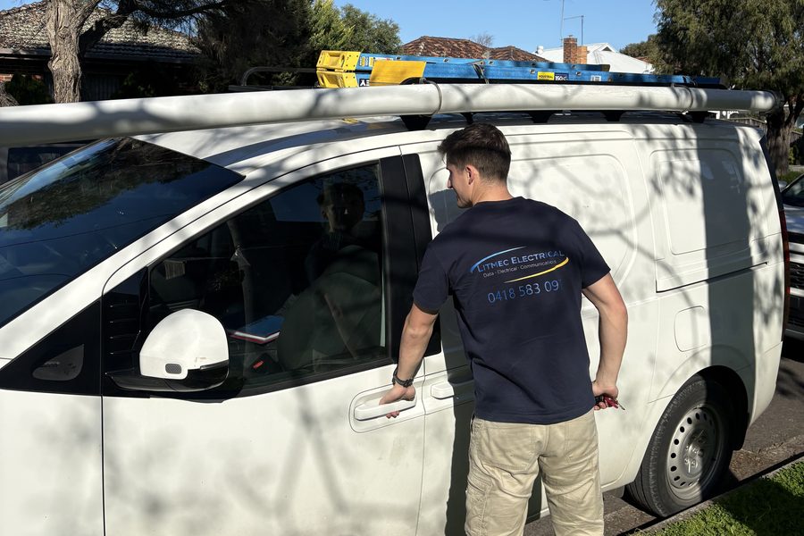 Litmec Electrical work van and electrician, Melbourne